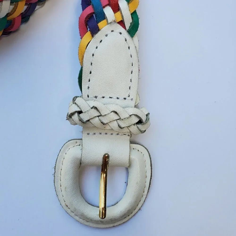 Multi Colored Split Leather Belt - Picture 2 of 4